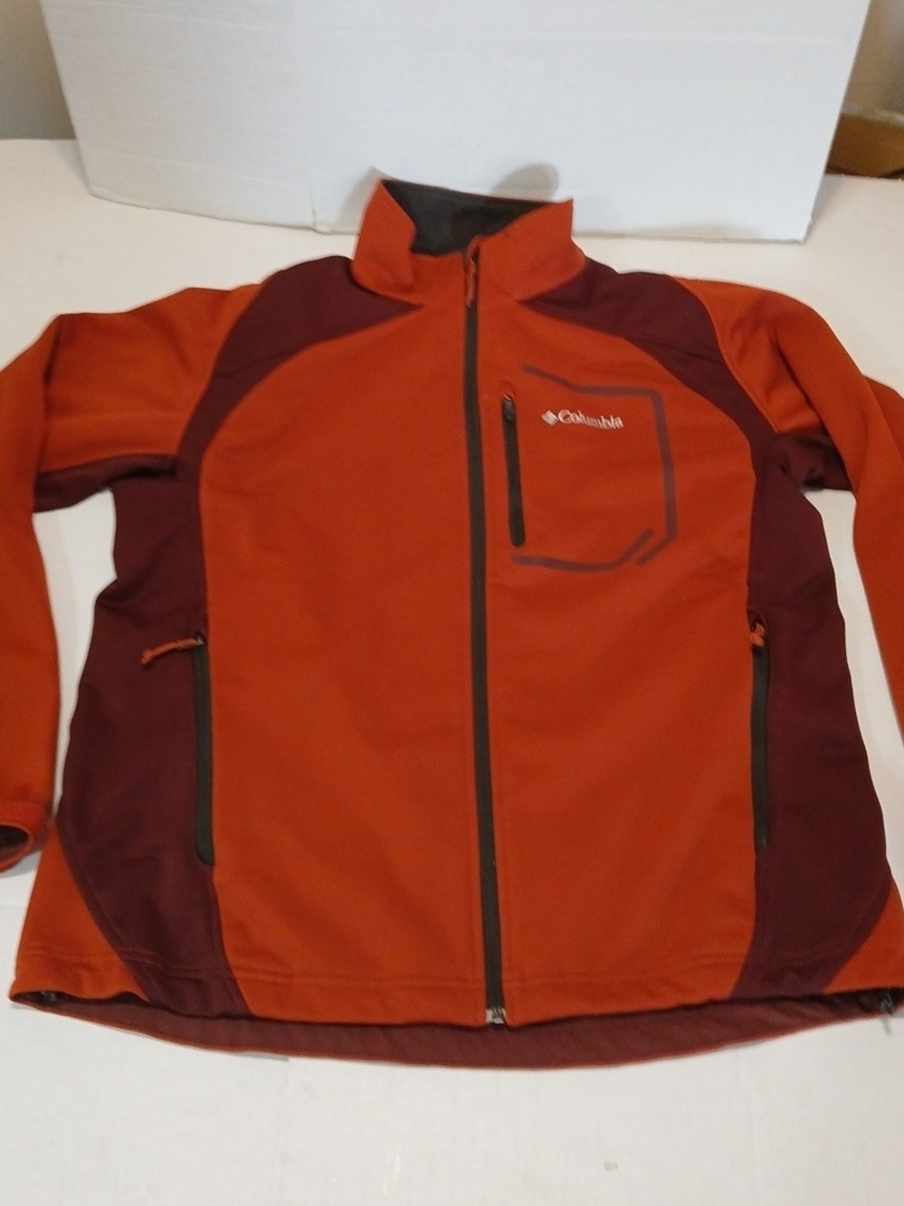 Columbia Key Three II Men's Rust Softshell Jacket Omni Heat Hiking Rain Wind XLG